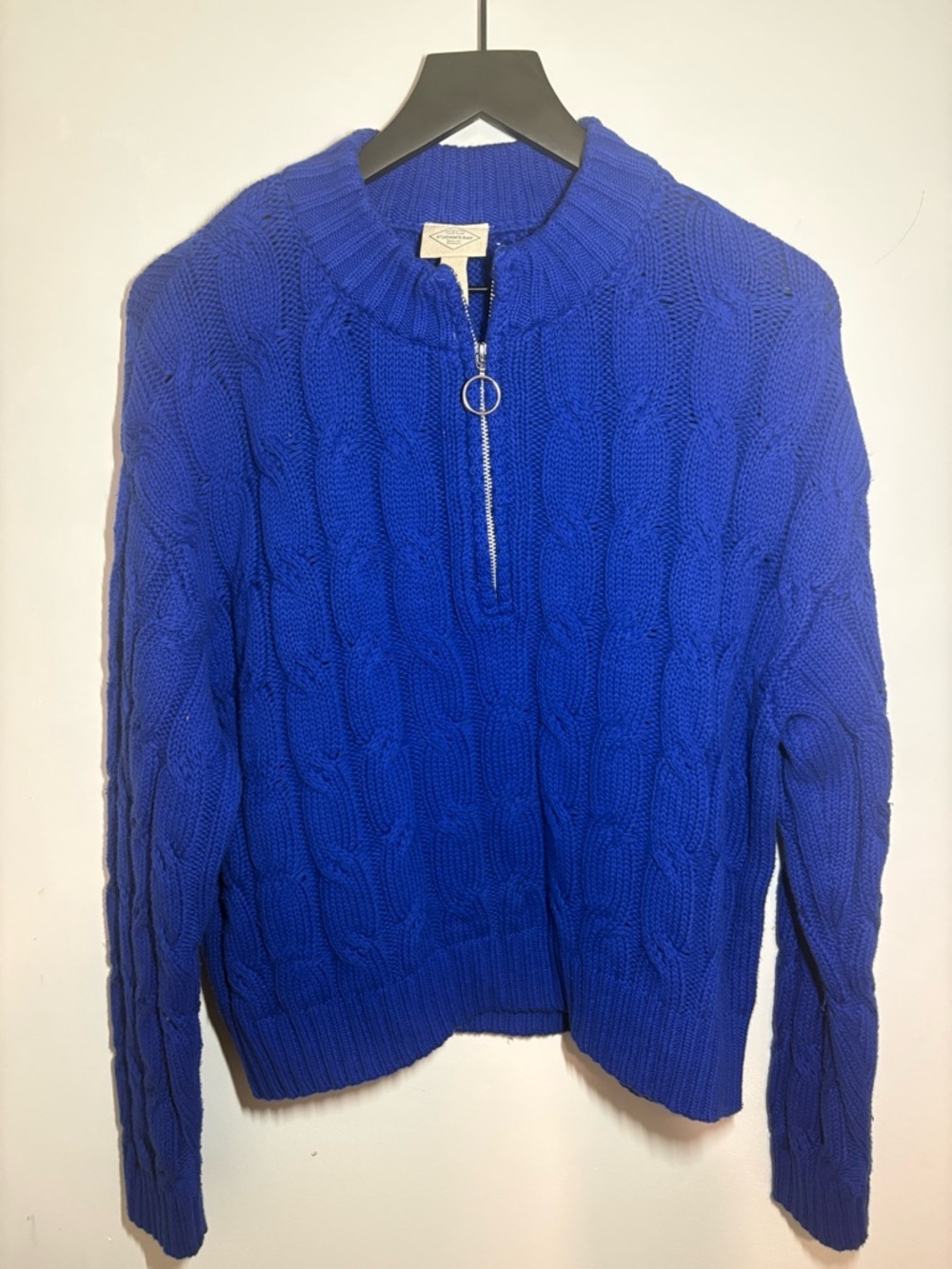 St. John's Bay Cable-Knit Half-Zip Sweater in Royal Blue